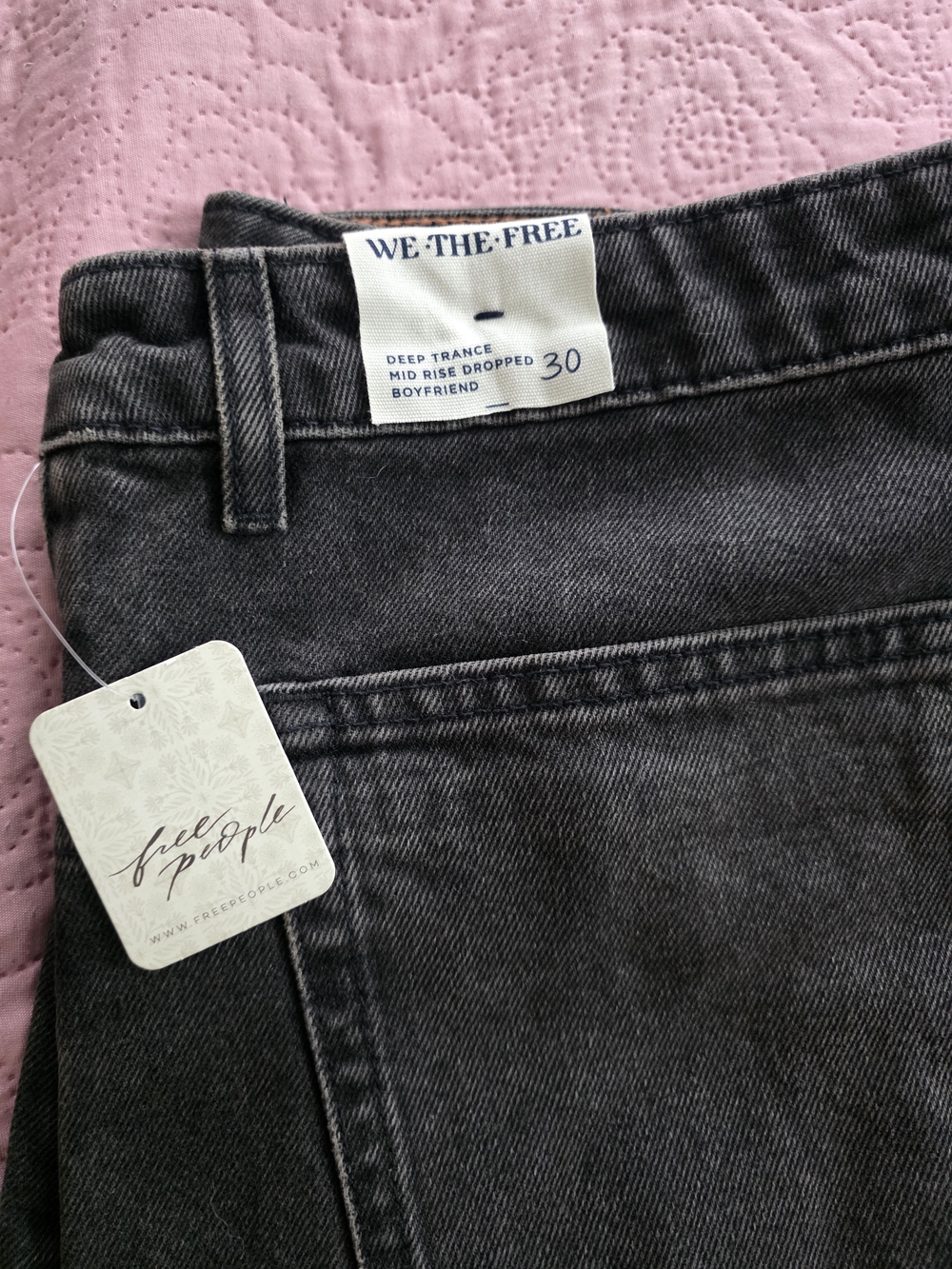 We The Free Women's Deep Trance Mid Rise Dropped Boyfriend Jeans - Charcoal